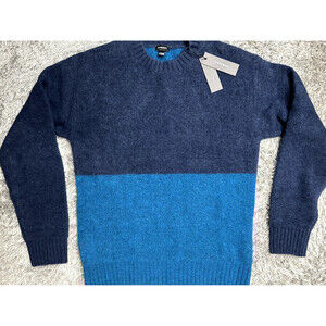 DIESEL Men Plaid PullOver Sweater made in Italy size M $380 in blue